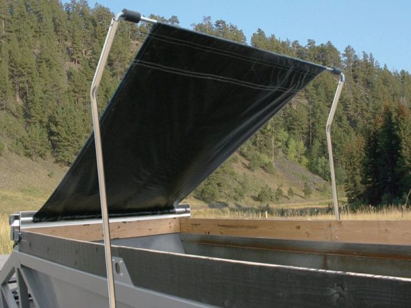 photo of the arm matic belly dump tarp system